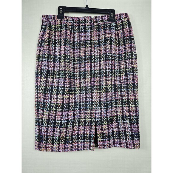 Halogen Womens Tweed Pencil Skirt Sz 14 Colorful Houndstooth‎ Career Office - Picture 2 of 6